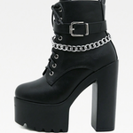 Chunky Heel Platform Ankle Boots