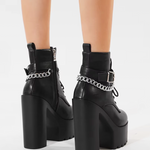 Chunky Heel Platform Ankle Boots