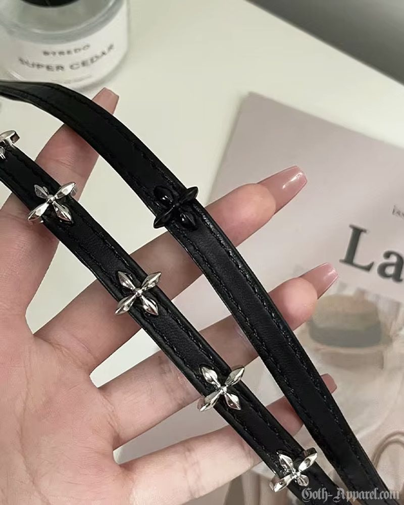 Cross Leather Choker