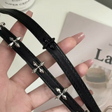 Cross Leather Choker