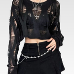 Distressed Knit Crop Top