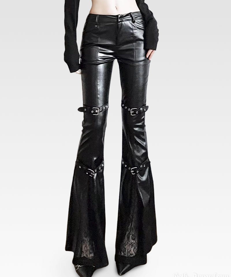Faux Leather Flare Pants