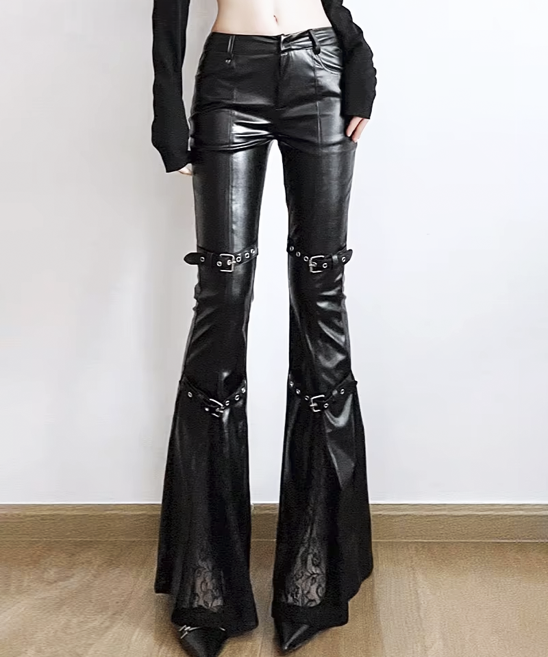 Faux Leather Flare Pants