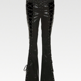 Faux Leather Lace Up Pants