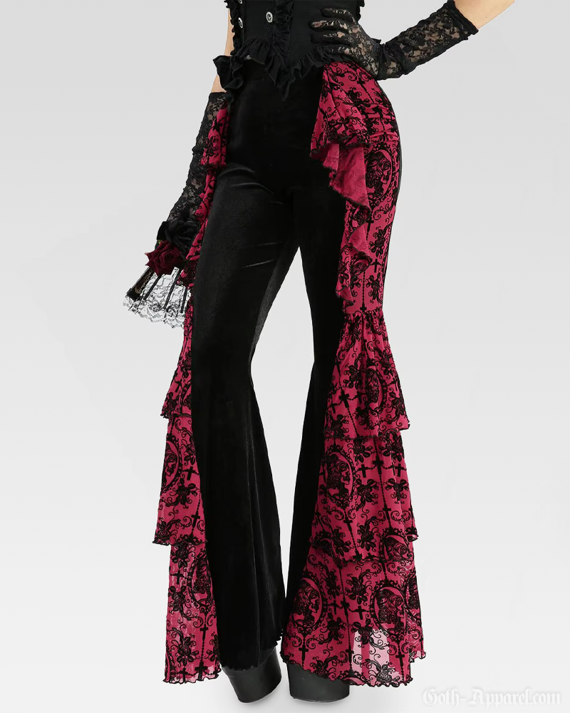 Flare Ruffles Flare Ruffle Pants | Goth Apparel