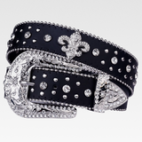 Fleur De Lis Rhinestone Belt