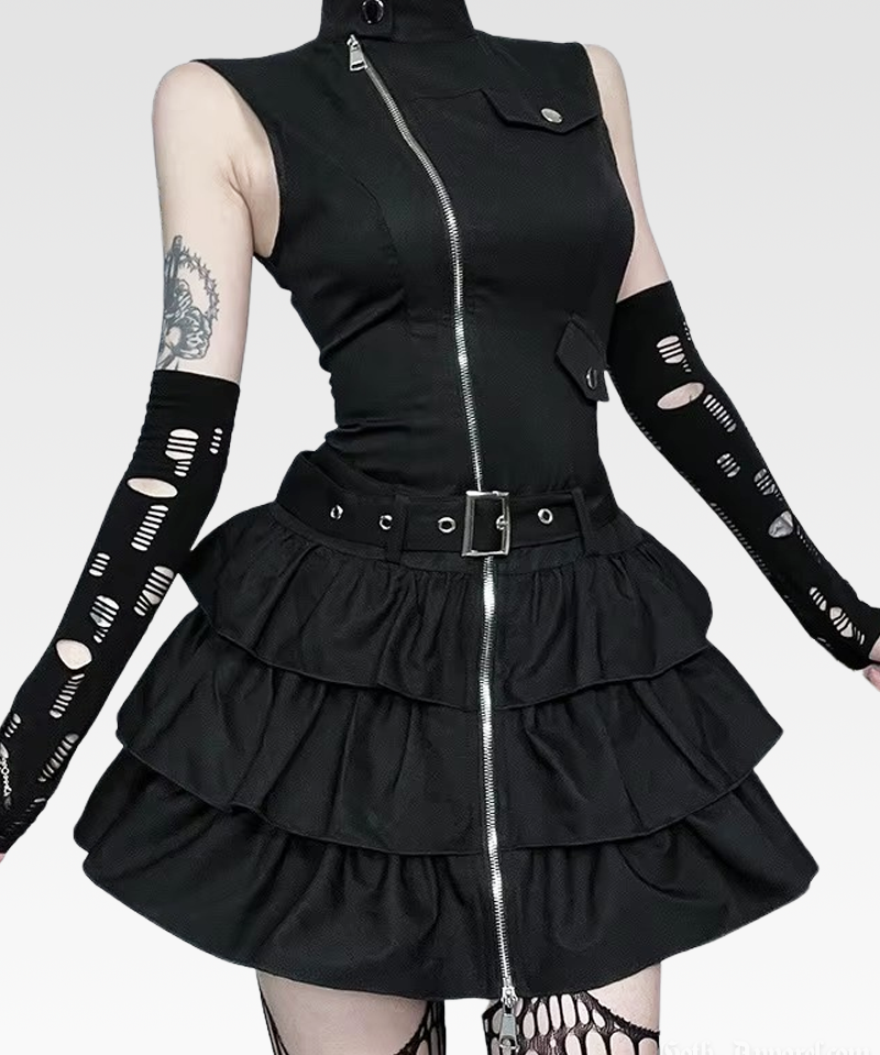 Goth Black Mini Dress