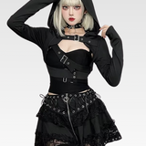 Goth Cropped Hoodie