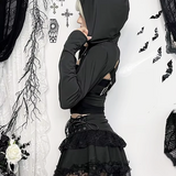 Goth Cropped Hoodie