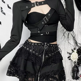 Goth Cropped Hoodie