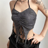 Goth Distressed Crop Top