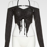 Goth Distressed Crop Top