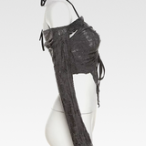 Goth Distressed Crop Top