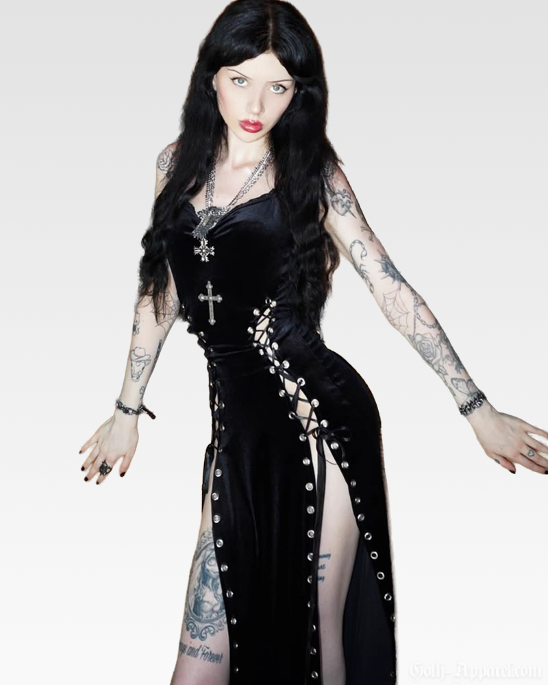 Goth Double Slit Dress