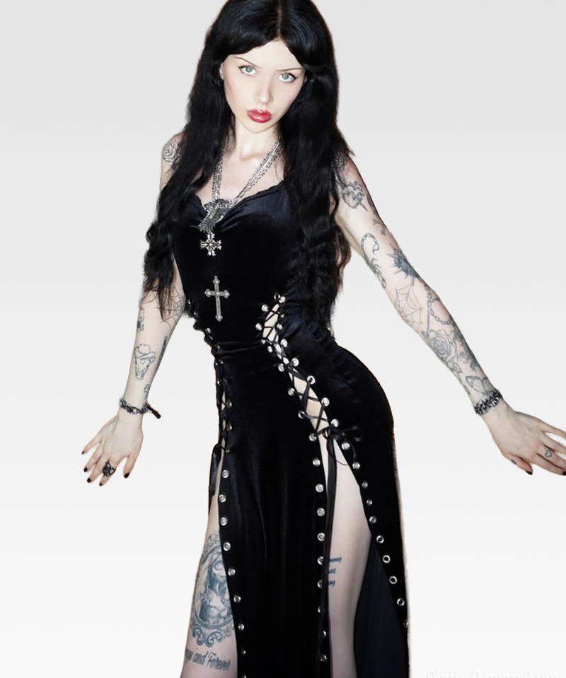 Goth Double Slit Dress