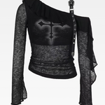 Goth Off The Shoulder Top
