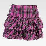 Goth Pink Plaid Skirt