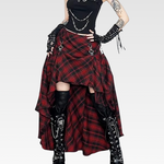 Goth Red Plaid Skirt