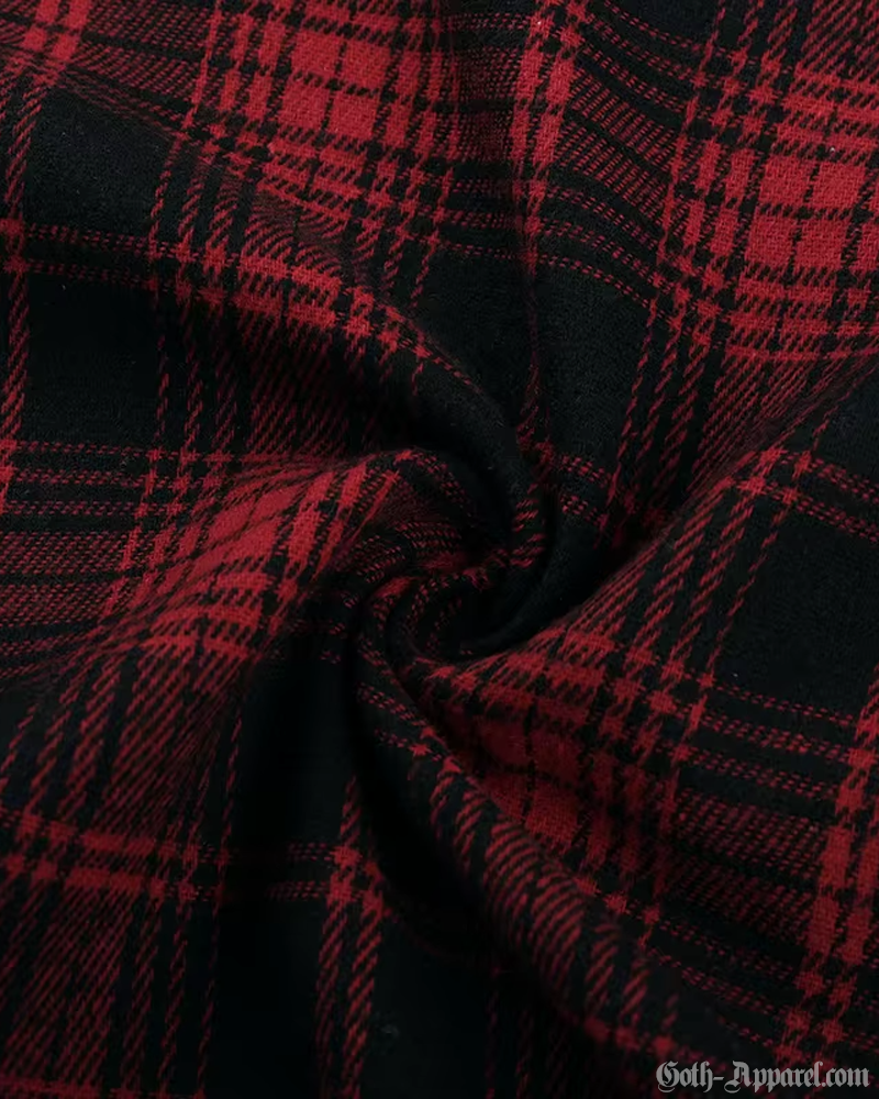 Goth Red Plaid Skirt