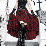 Goth Red Plaid Skirt