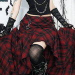 Goth Red Plaid Skirt