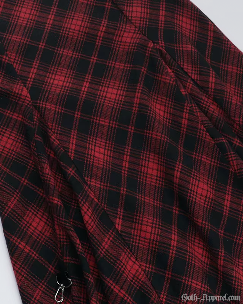 Goth Red Plaid Skirt