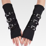 Gothic Arm Warmers With Buckles