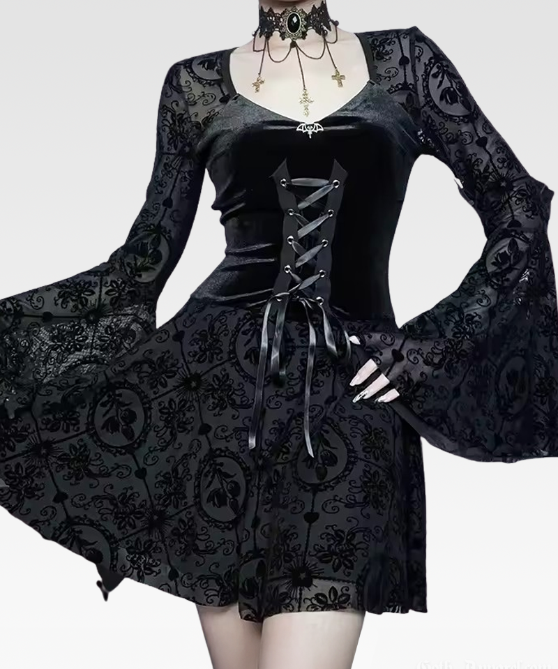 Gothic Bell Sleeve Dress