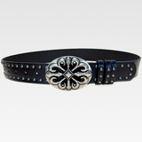 Gothic Black Leather Belt