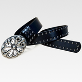 Gothic Black Leather Belt