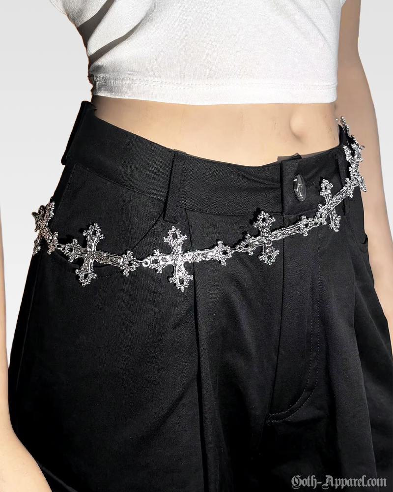 Got Chain Gothic Cross Chain Belt | Goth Apparel