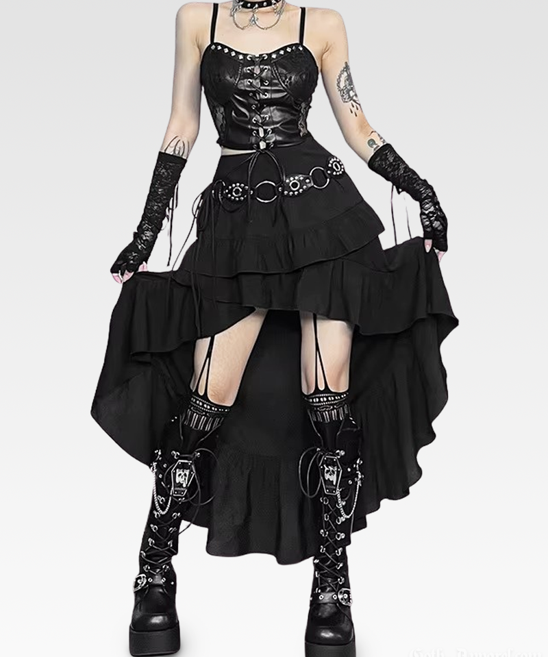 Gothic High Low Skirt