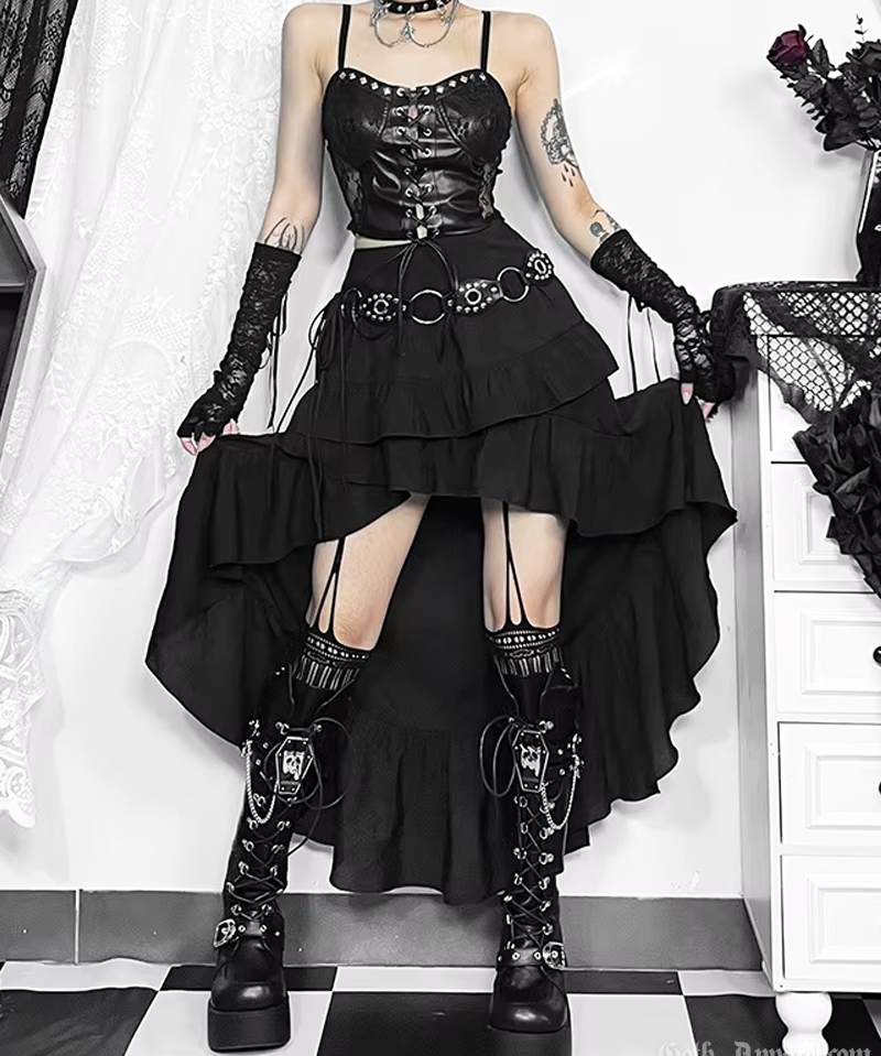 Gothic High Low Skirt