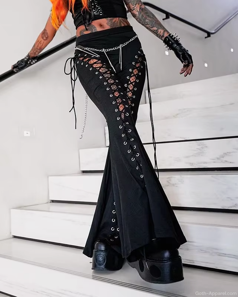 Gothic Lace Up Pants
