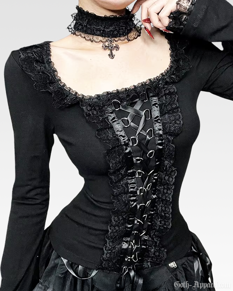 Gothic Lace Up Top