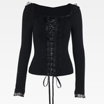 Gothic Lace Up Top