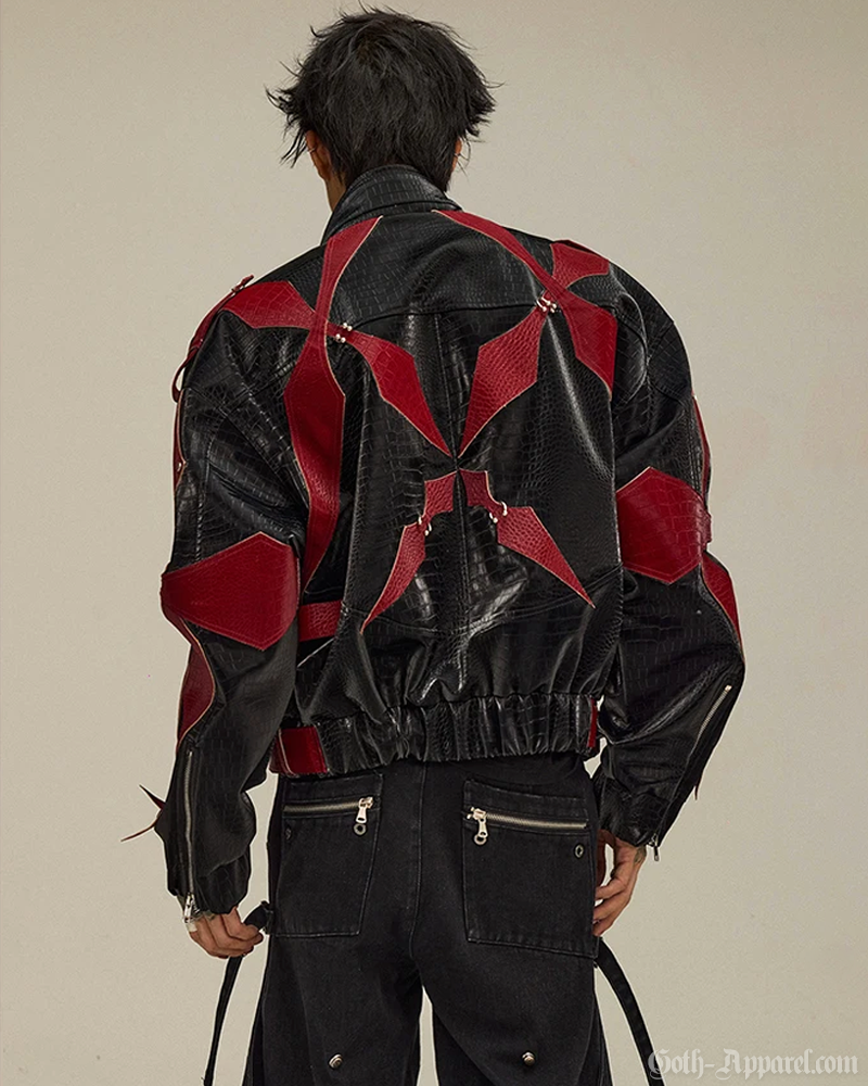 Gothic Leather Jacket Mens