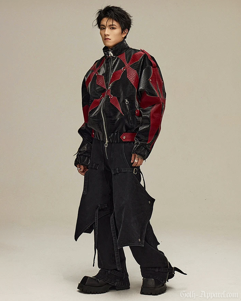 Gothic Leather Jacket Mens