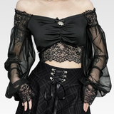 Gothic Long Sleeve Crop Top