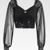 Gothic Long Sleeve Crop Top
