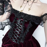 Gothic Red Velvet Dress
