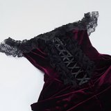 Gothic Red Velvet Dress