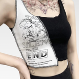 Half Black Half White Crop Top