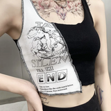 Half Black Half White Crop Top