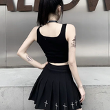 Half Black Half White Crop Top