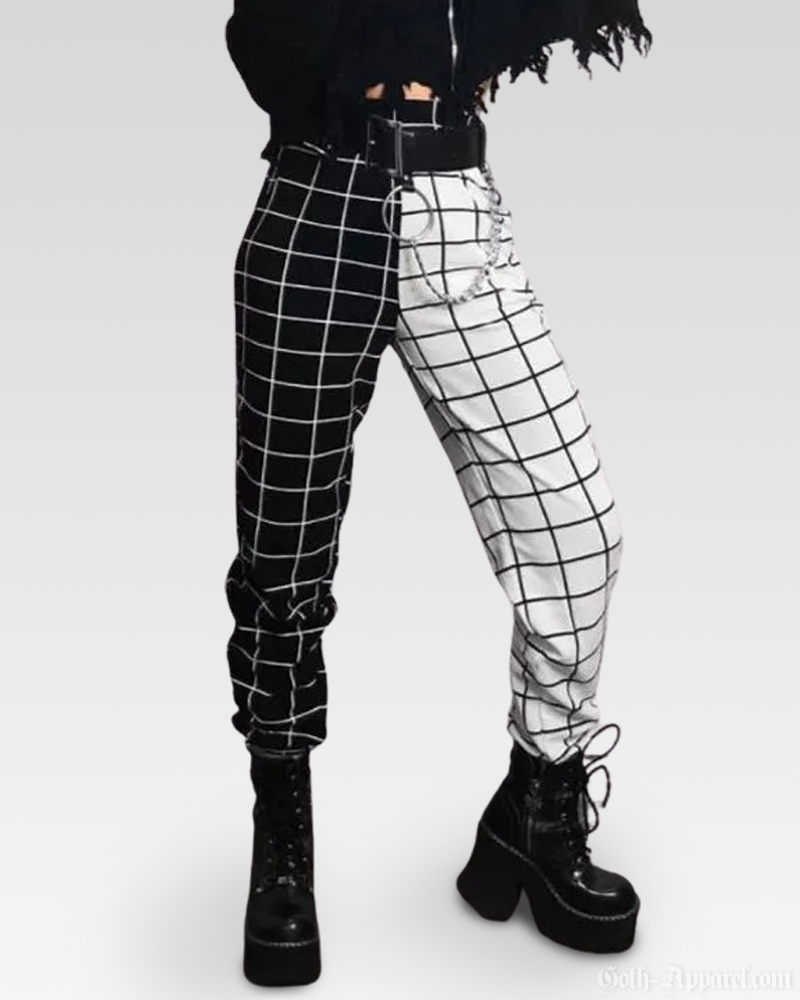Half Black Half White Pants
