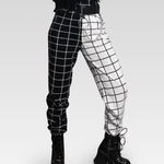 Half Black Half White Pants