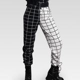 Half Black Half White Pants