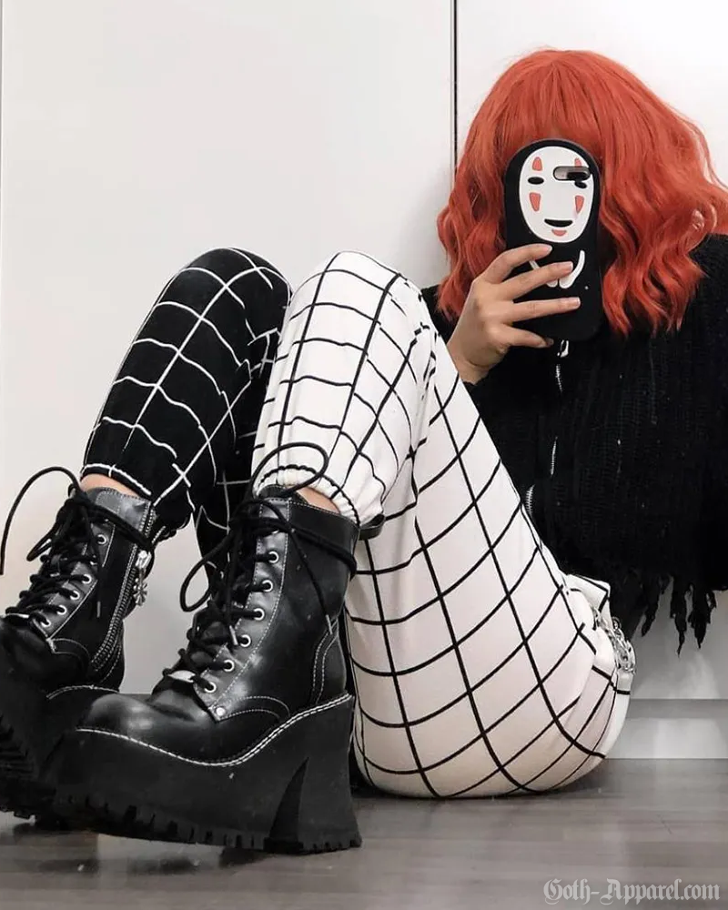 Half Black Half White Pants