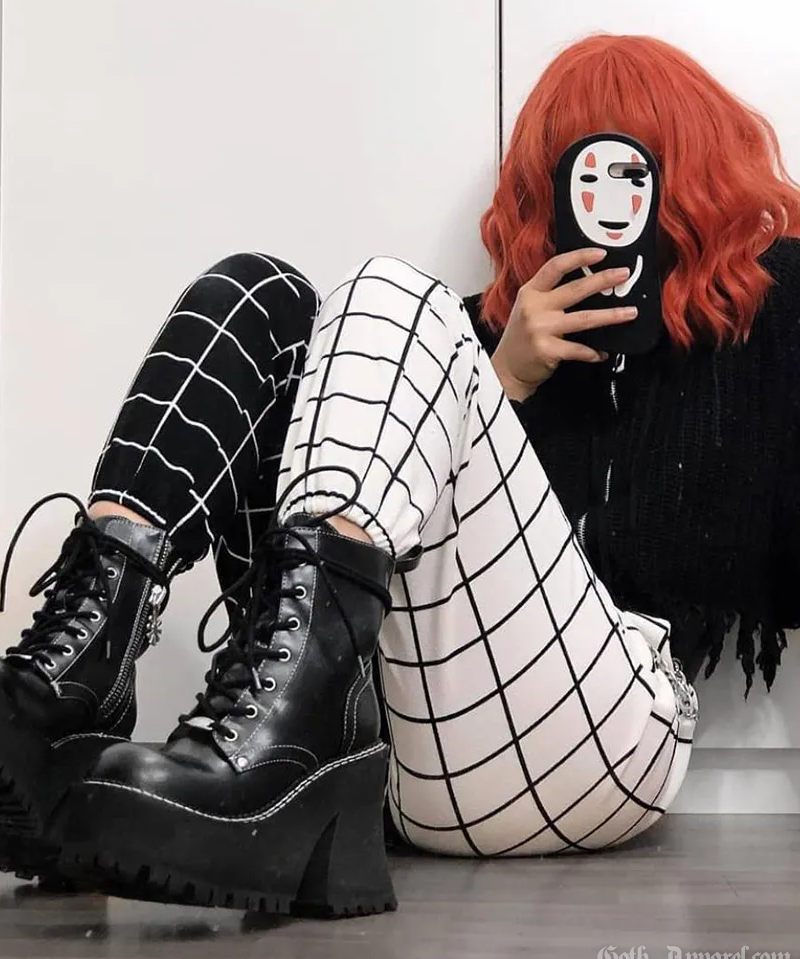 Half Black Half White Pants